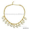 Yiwu Factory Wholesale Handmade Statement Jewelry Fashion White Pearl Diamonds Necklace